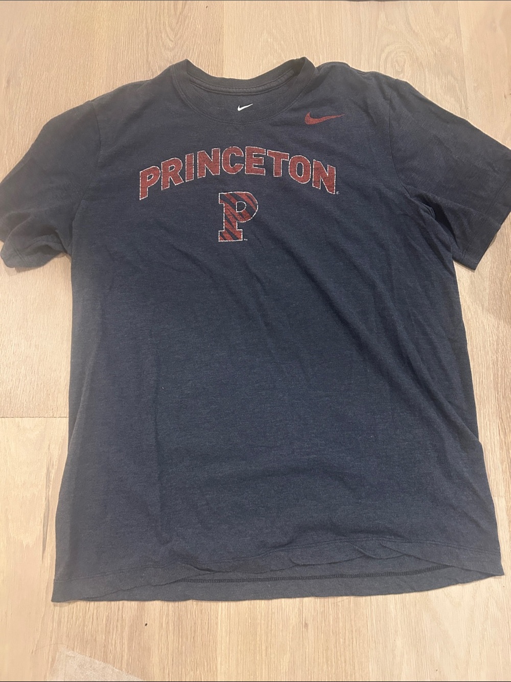 Nike Men's Navy Princeton Graphic Tee with Red Accents